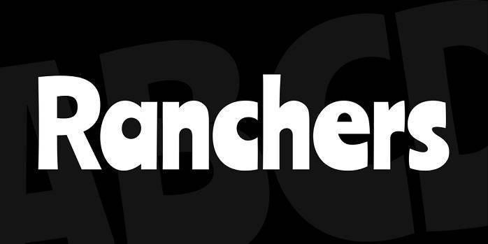 Beispiel einer Ranchers Regular-Schriftart