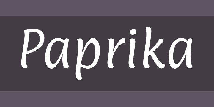 Beispiel einer Paprika-Schriftart
