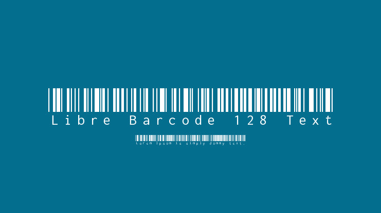Beispiel einer Libre Barcode 128 Regular-Schriftart