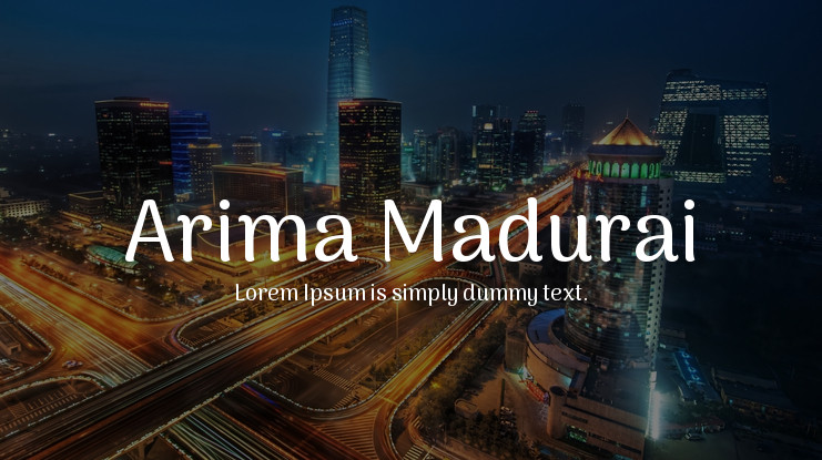 Beispiel einer Arima Madurai-Schriftart