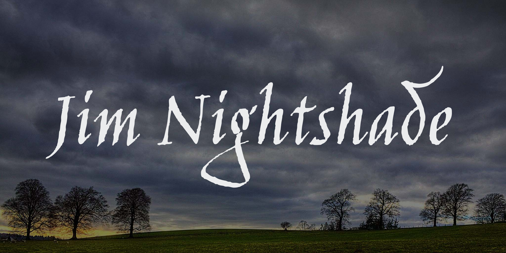 Beispiel einer Jim Nightshade-Schriftart