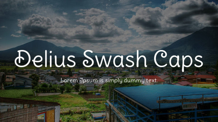 Beispiel einer Delius Swash Caps Regular-Schriftart