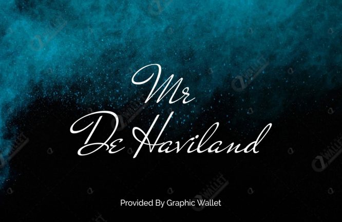 Beispiel einer Mr De Haviland-Schriftart