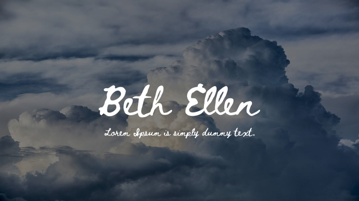 Beispiel einer Beth Ellen-Schriftart