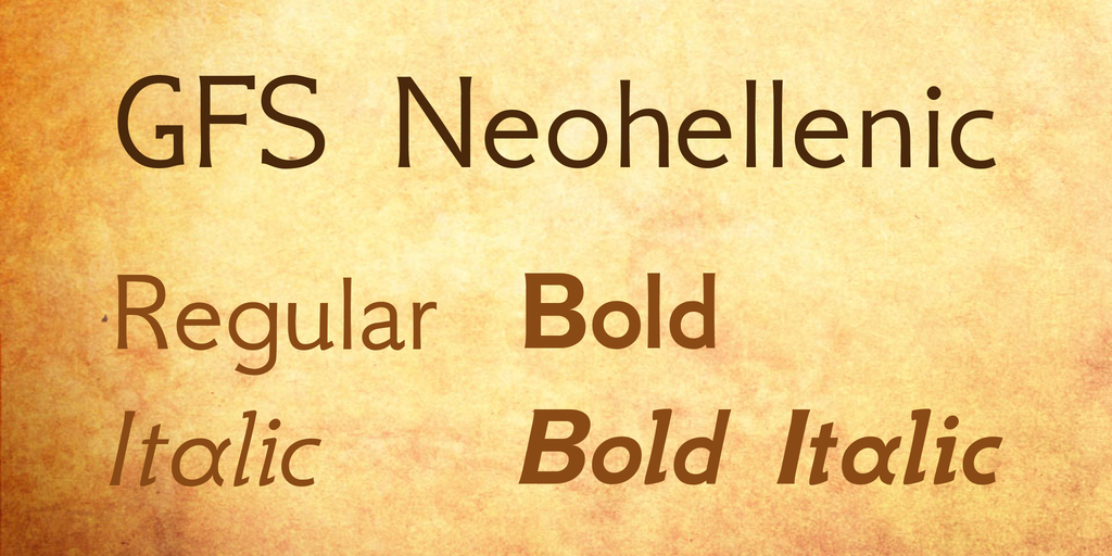 Beispiel einer GFS Neohellenic-Schriftart