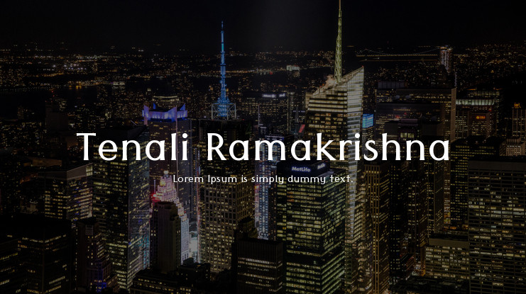 Beispiel einer Tenali Ramakrishna-Schriftart