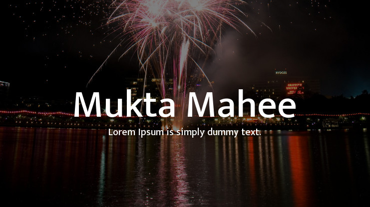 Beispiel einer Mukta Mahee Medium-Schriftart