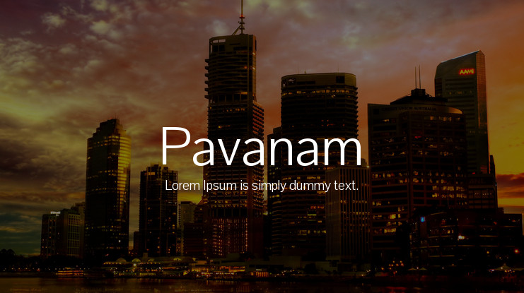 Beispiel einer Pavanam-Schriftart