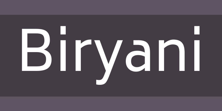 Beispiel einer Biryani-Schriftart