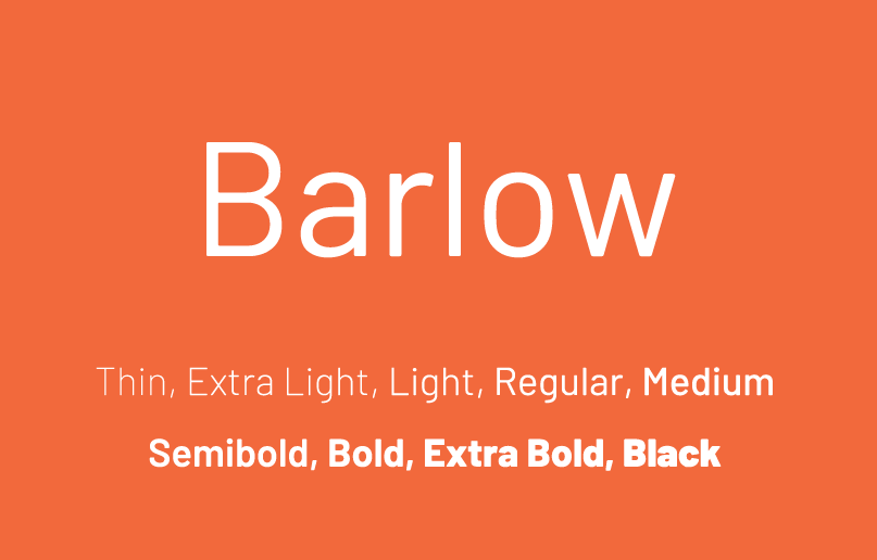 Beispiel einer Barlow-Schriftart