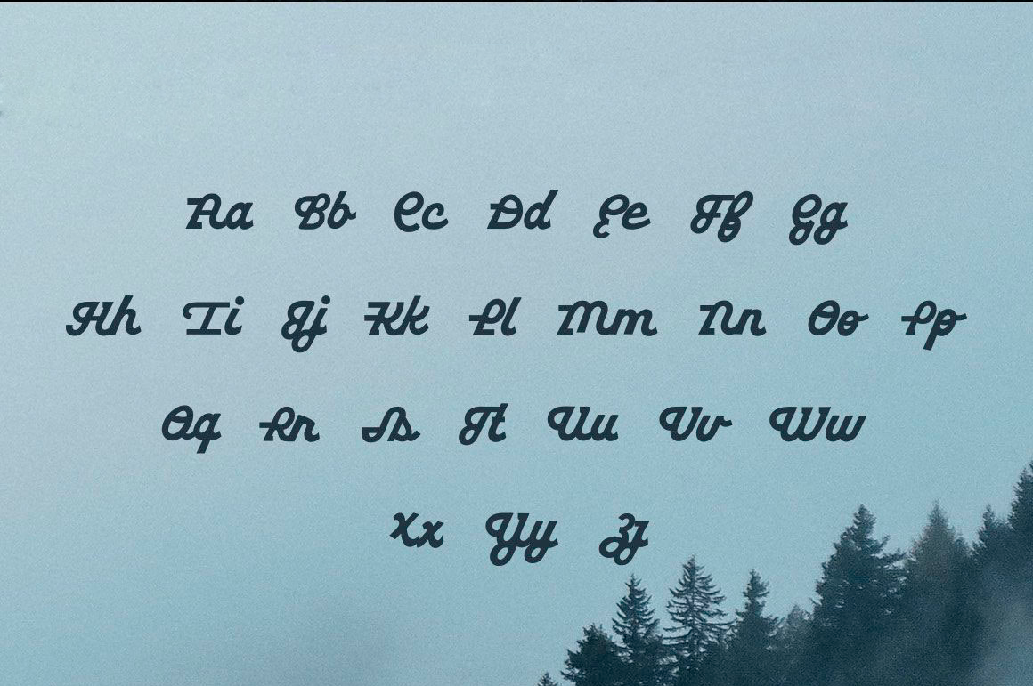 Beispiel einer Gritstone Script Bold-Schriftart