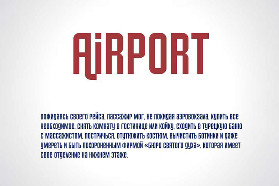 Beispiel einer Airport Regular-Schriftart