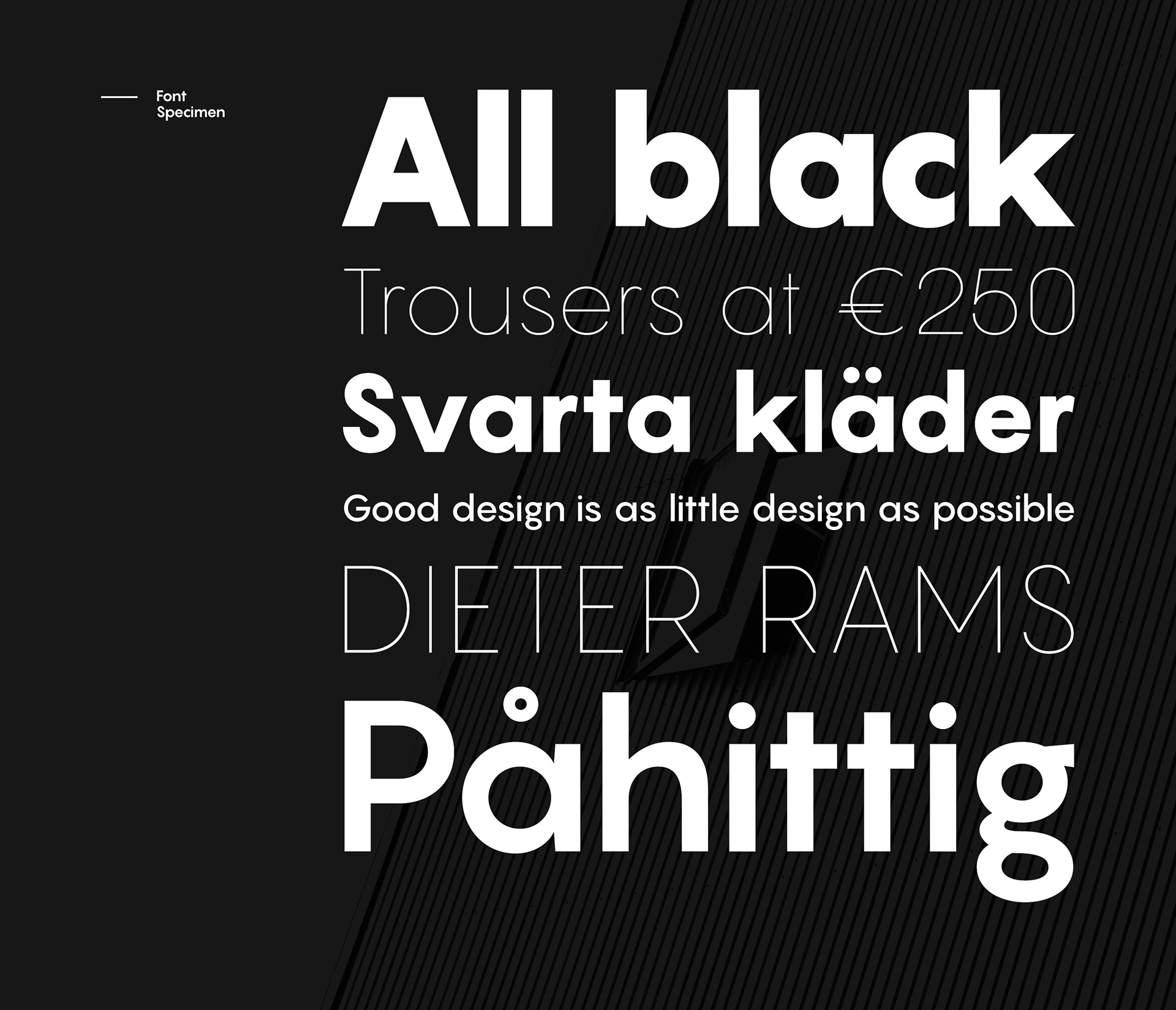 Beispiel einer Pangram Regular-Schriftart