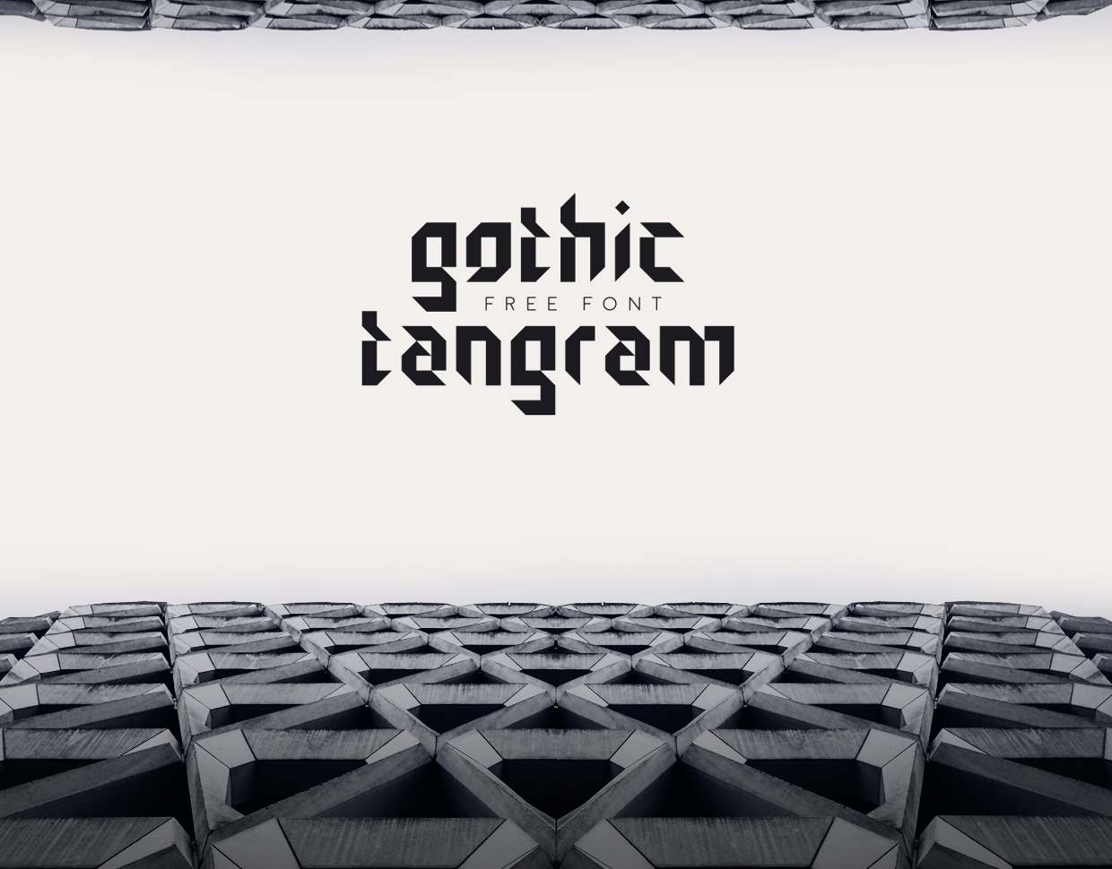 Beispiel einer Gothic Tangram Regular-Schriftart
