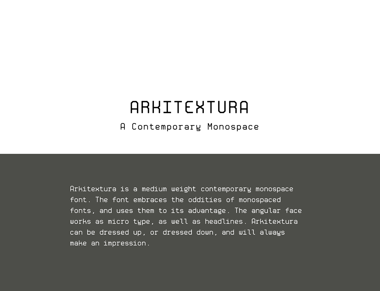 Beispiel einer Arkitextura-Schriftart