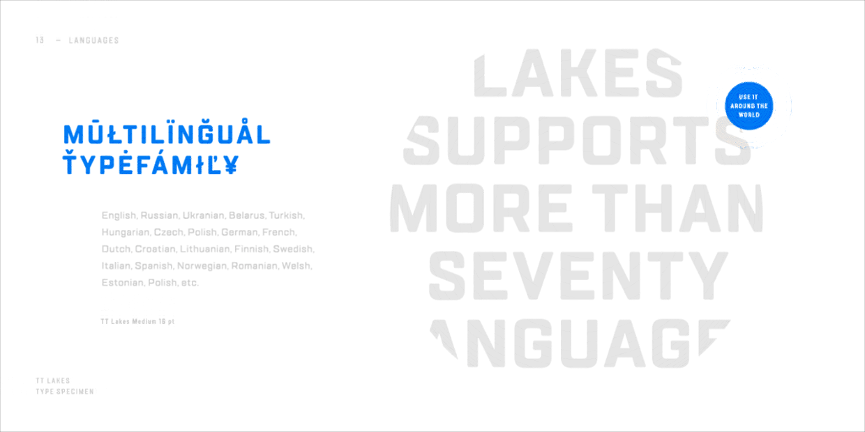 Beispiel einer TT Lakes Medium-Schriftart