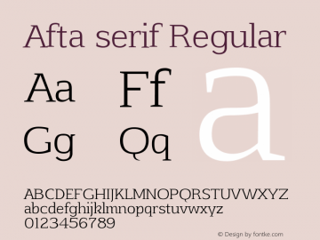 Beispiel einer Afta Serif Regular-Schriftart