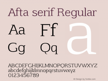 Beispiel einer Afta Serif Italic-Schriftart