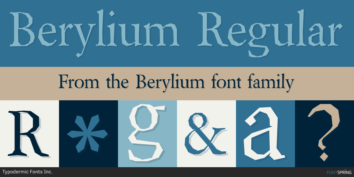 Beispiel einer Berylium Bold Italic-Schriftart