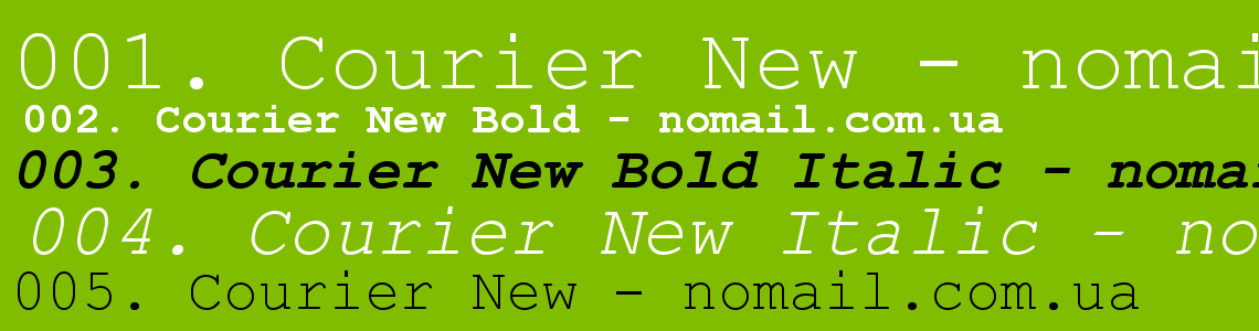 Beispiel einer Courier New Bold Italic-Schriftart
