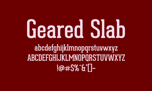 Beispiel einer Geared Slab Bold-Schriftart