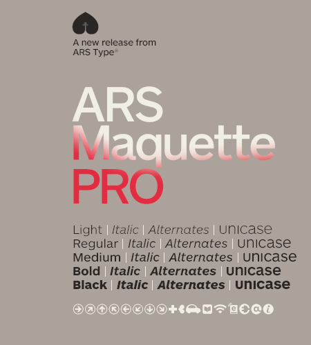 Beispiel einer ARS Maquette Pro-Schriftart