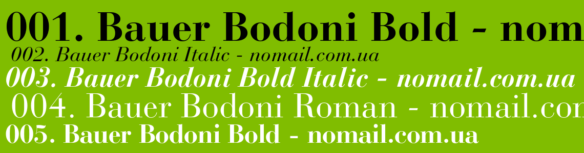 Beispiel einer Bauer Bodoni Std Roman Italic-Schriftart