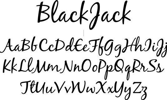 Beispiel einer Black Jack Regular-Schriftart