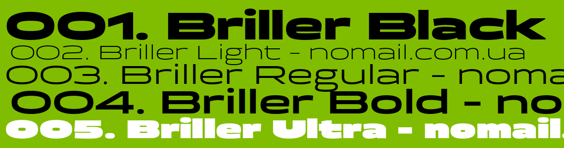 Beispiel einer Briller Bold-Schriftart