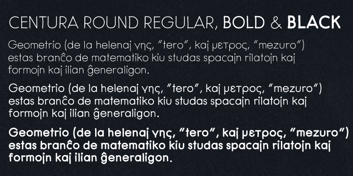 Beispiel einer Centura Round Bold-Schriftart