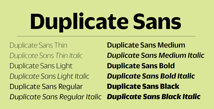 Beispiel einer Duplicate Sans-Schriftart