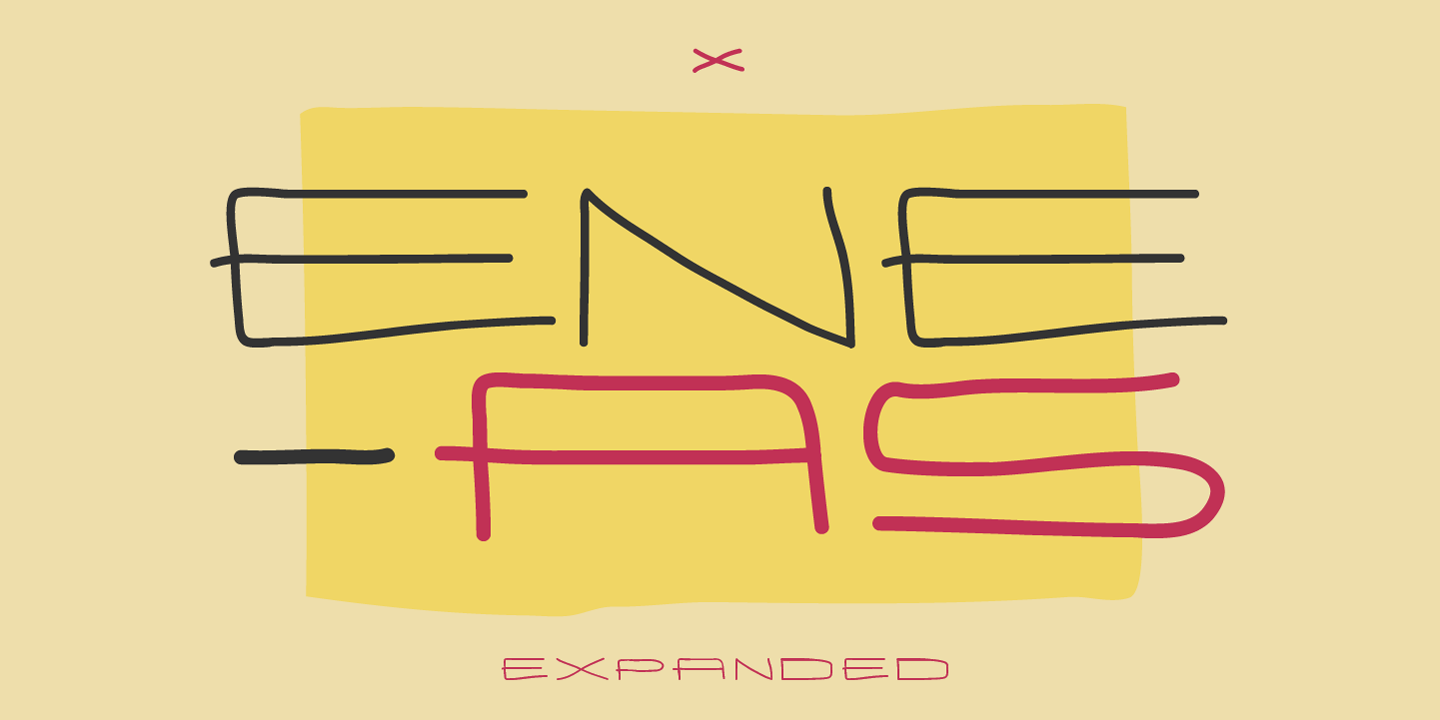 Beispiel einer Eneas Expanded Regular-Schriftart