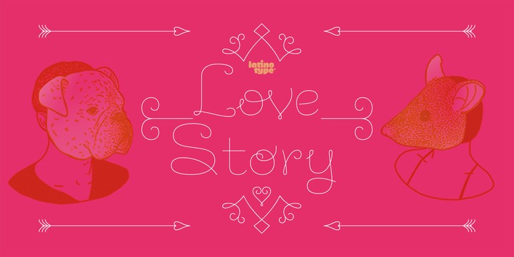 Beispiel einer Love Story-Schriftart