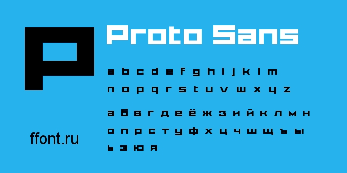 Beispiel einer Proto Sans-Schriftart
