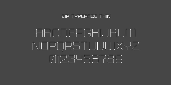 Beispiel einer Zip Typeface Regular-Schriftart
