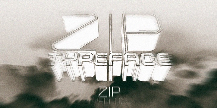 Beispiel einer Zip Typeface Regular-Schriftart