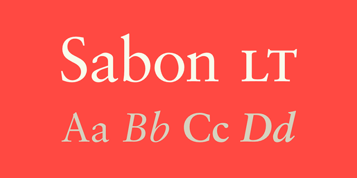 Beispiel einer Sabon Cyr-Schriftart