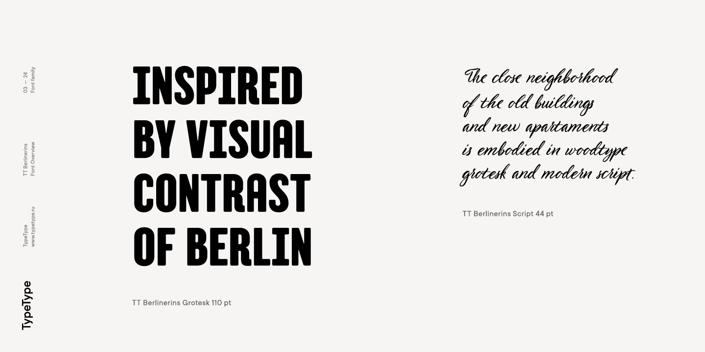 Beispiel einer TT Berlinerins Grotesk-Schriftart