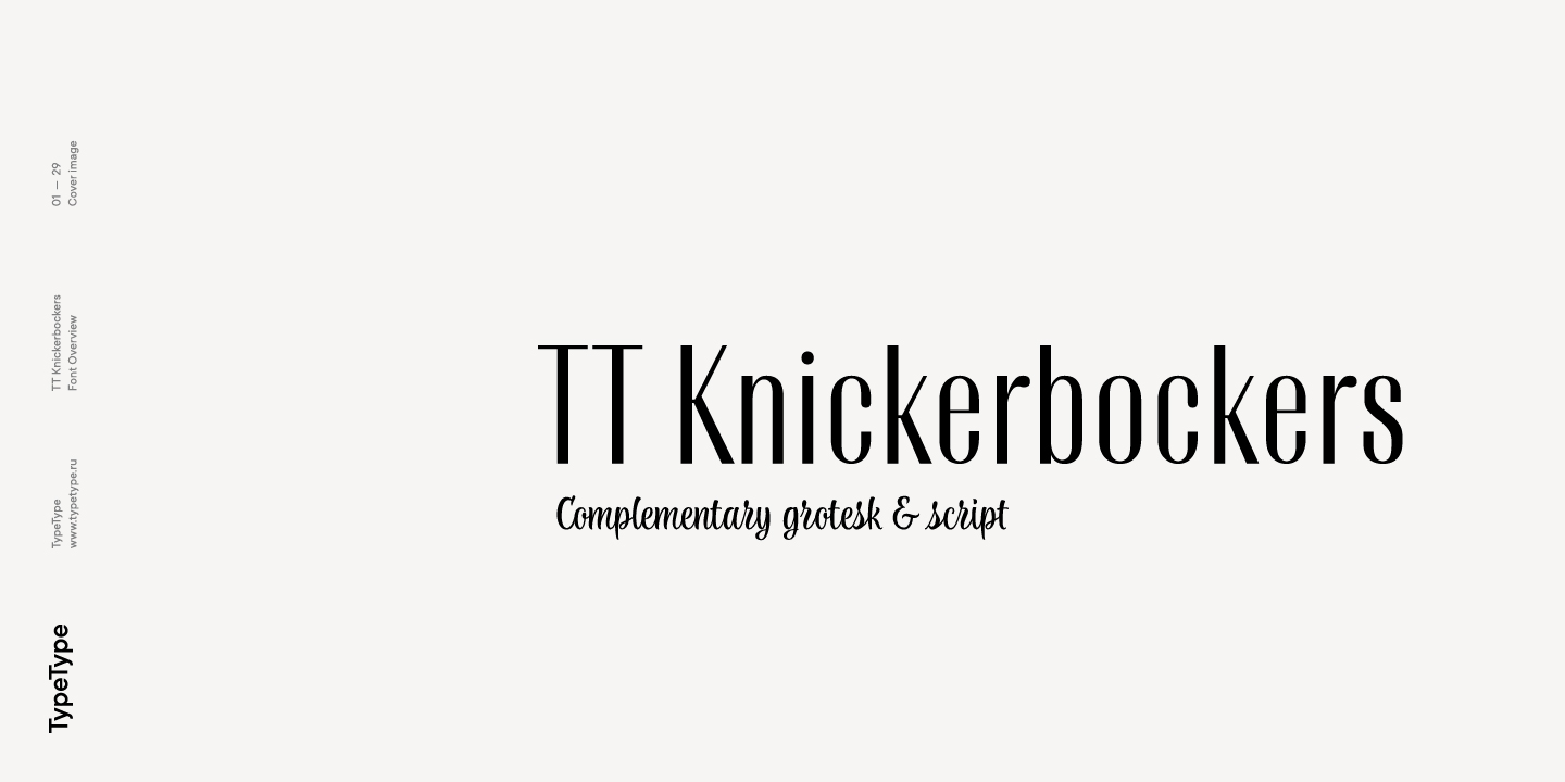 Beispiel einer TT Knickerbockers Grotesk-Schriftart