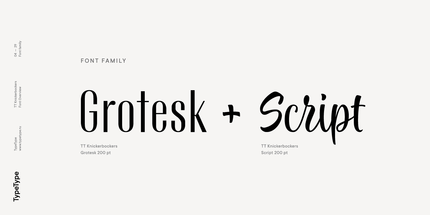 Beispiel einer TT Knickerbockers Grotesk-Schriftart