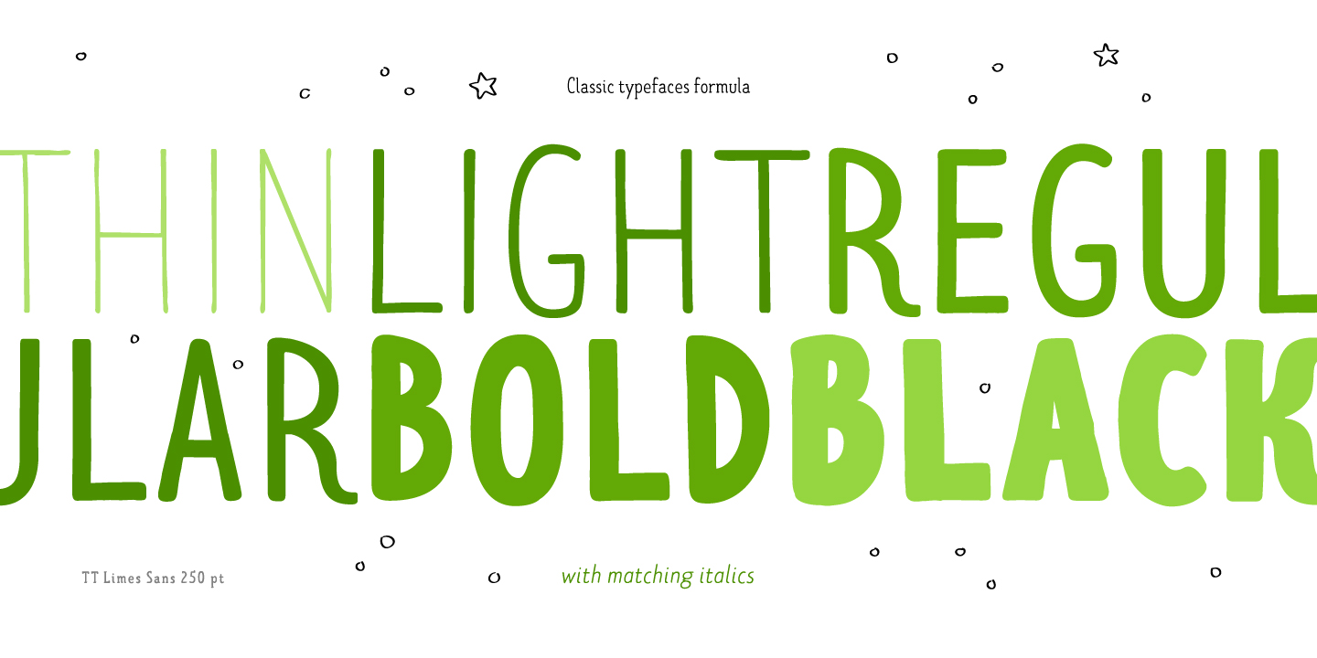 Beispiel einer TT Limes Sans Light-Schriftart