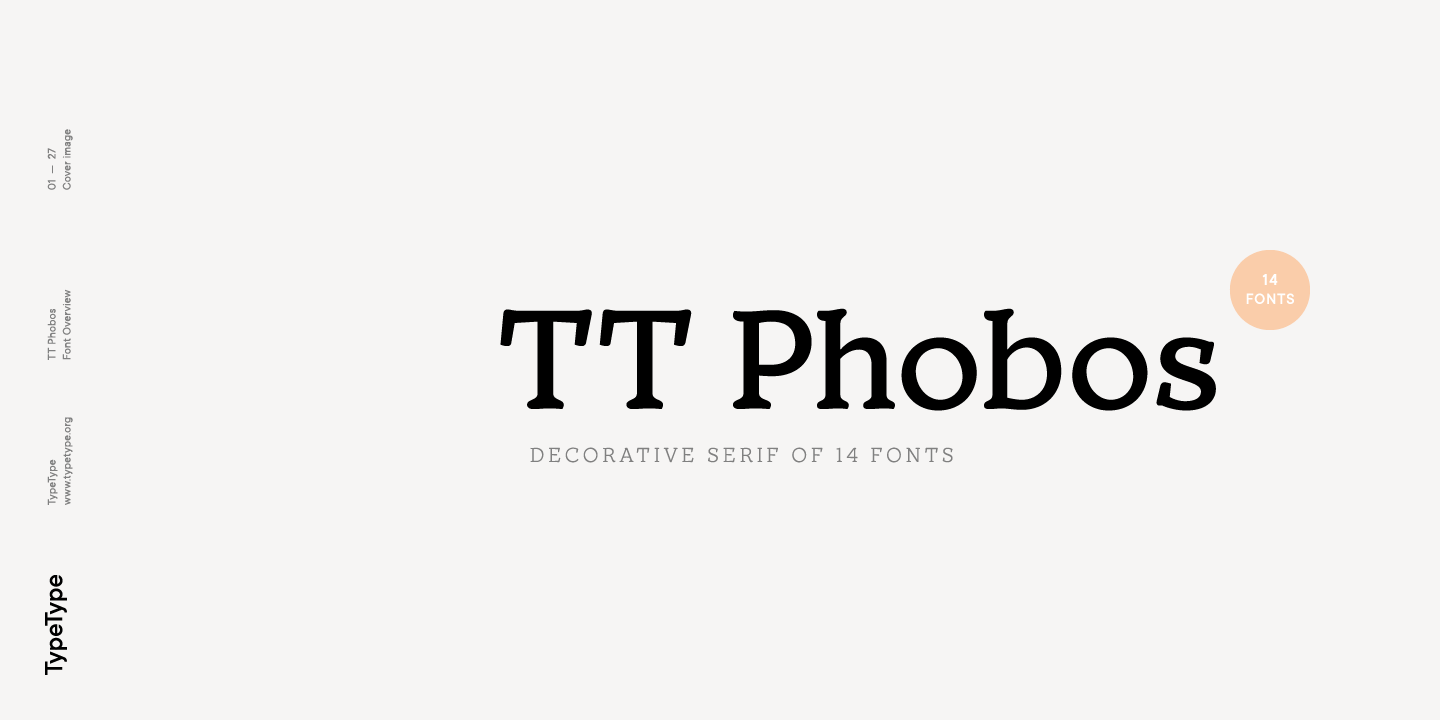 Beispiel einer TT Phobos Extra Bold Italic-Schriftart