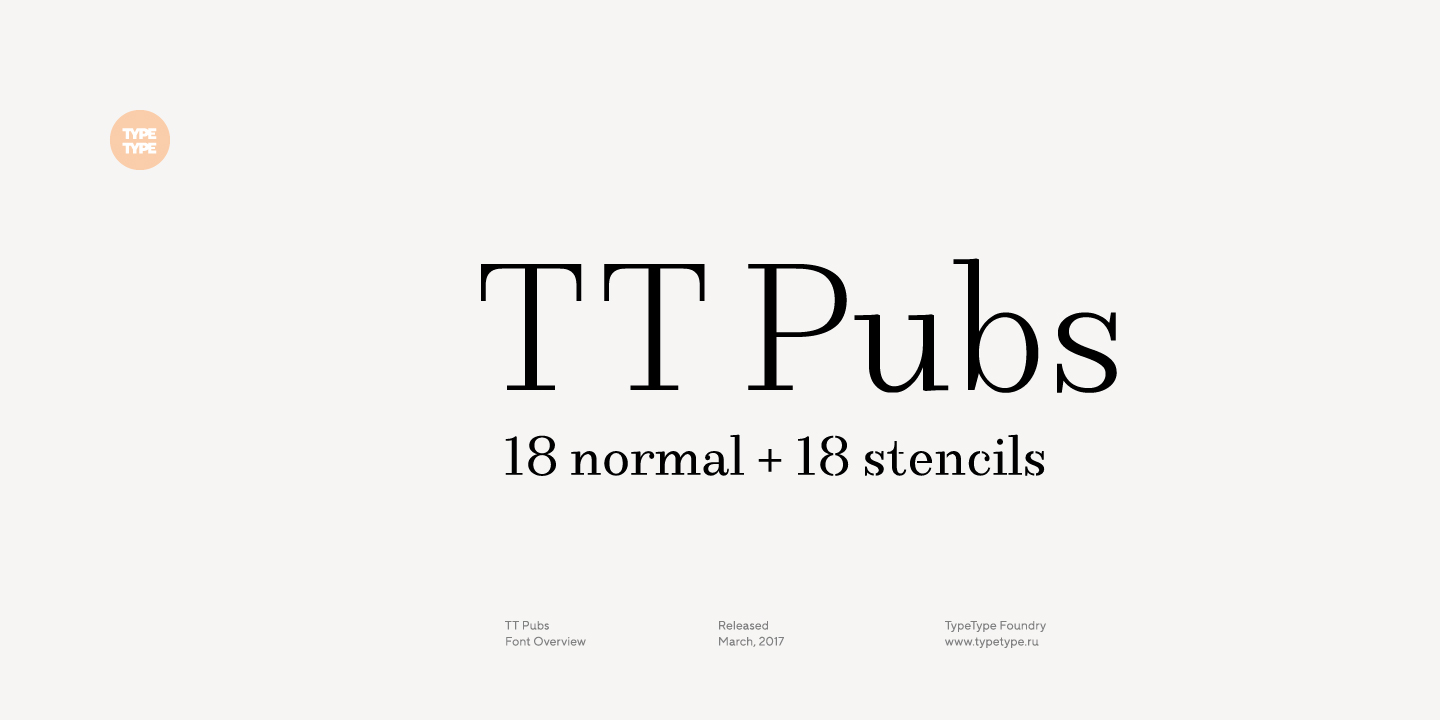 Beispiel einer TT Pubs Black-Schriftart