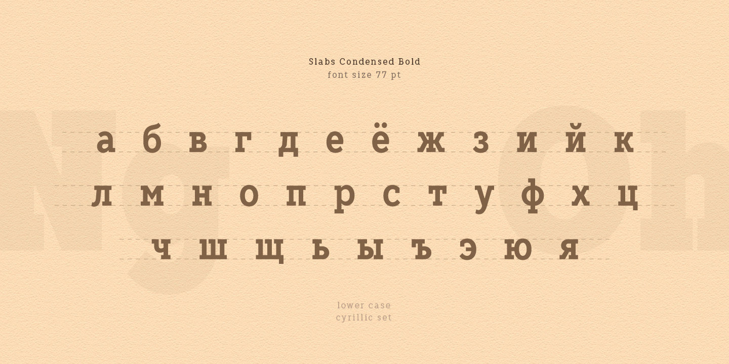 Beispiel einer TT Slabs Condensed Regular-Schriftart