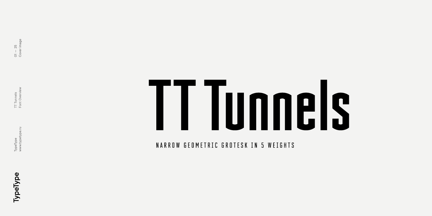 Beispiel einer TT Tunnels Thin-Schriftart