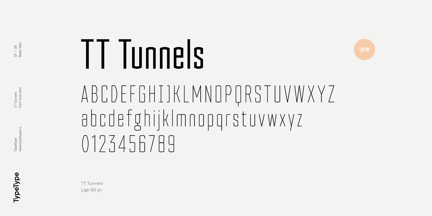 Beispiel einer TT Tunnels Regular-Schriftart