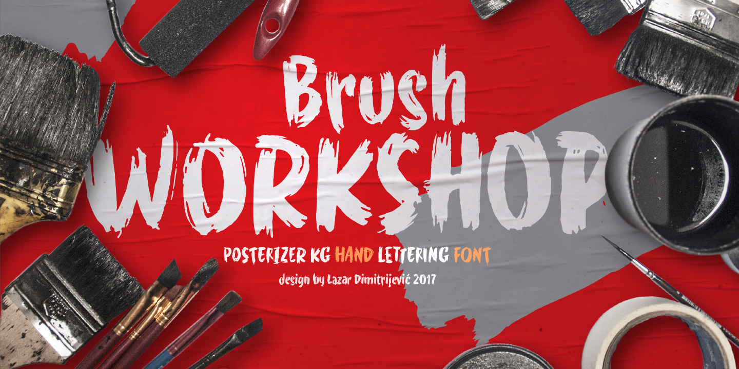 Beispiel einer WORKSHOP Brush Regular-Schriftart