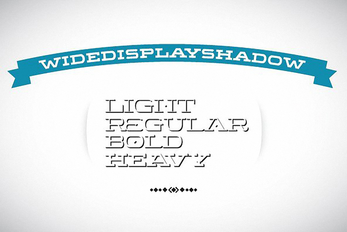 Beispiel einer Wide Display Light Shadow-Schriftart