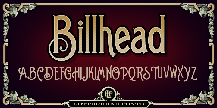 Beispiel einer LHF Billhead 1890-Schriftart