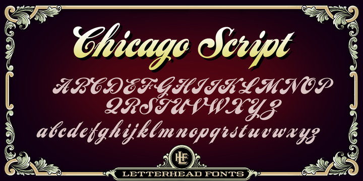 Beispiel einer LHF Chicago Script-Schriftart